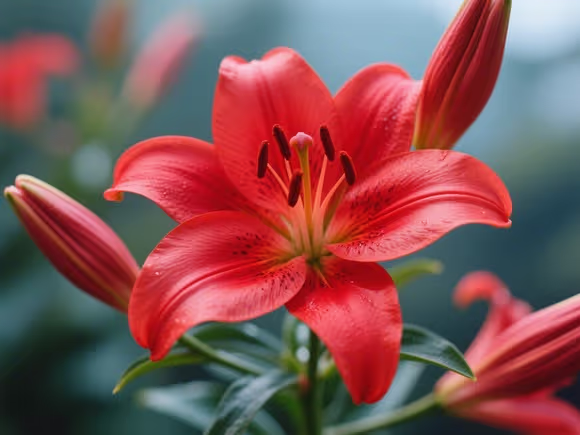 红色百合花的寓意