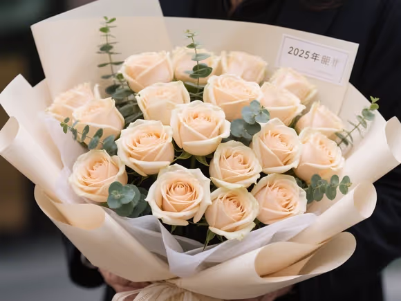 香槟玫瑰花束鲜花