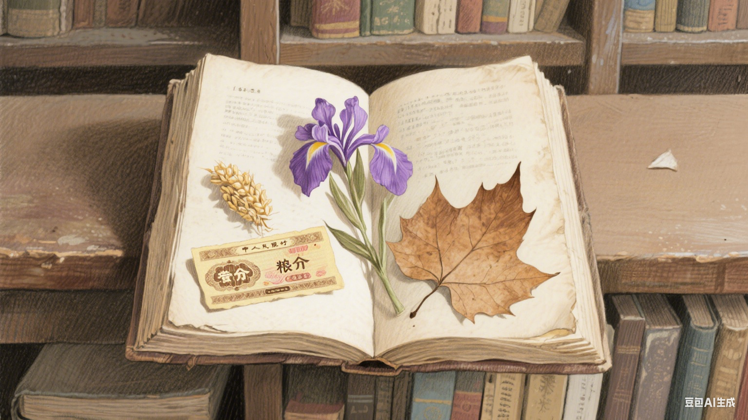 旧书褶皱里的时光信笺