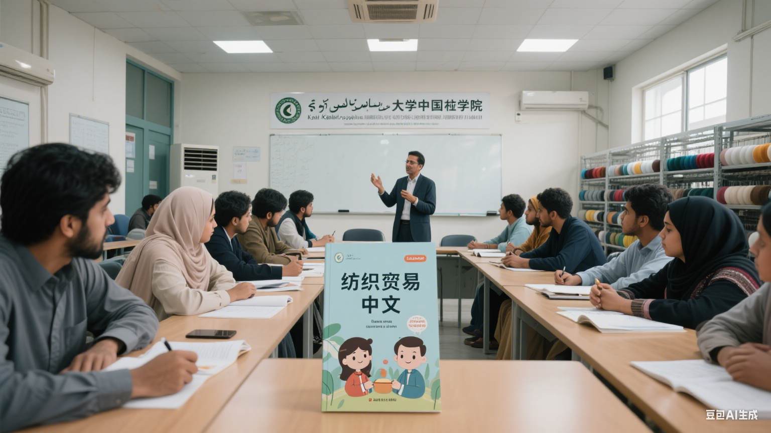 巴基斯坦卡拉奇大学孔子学院 中文加纺织产业促就业 园区 HSK 考点服务千名工人