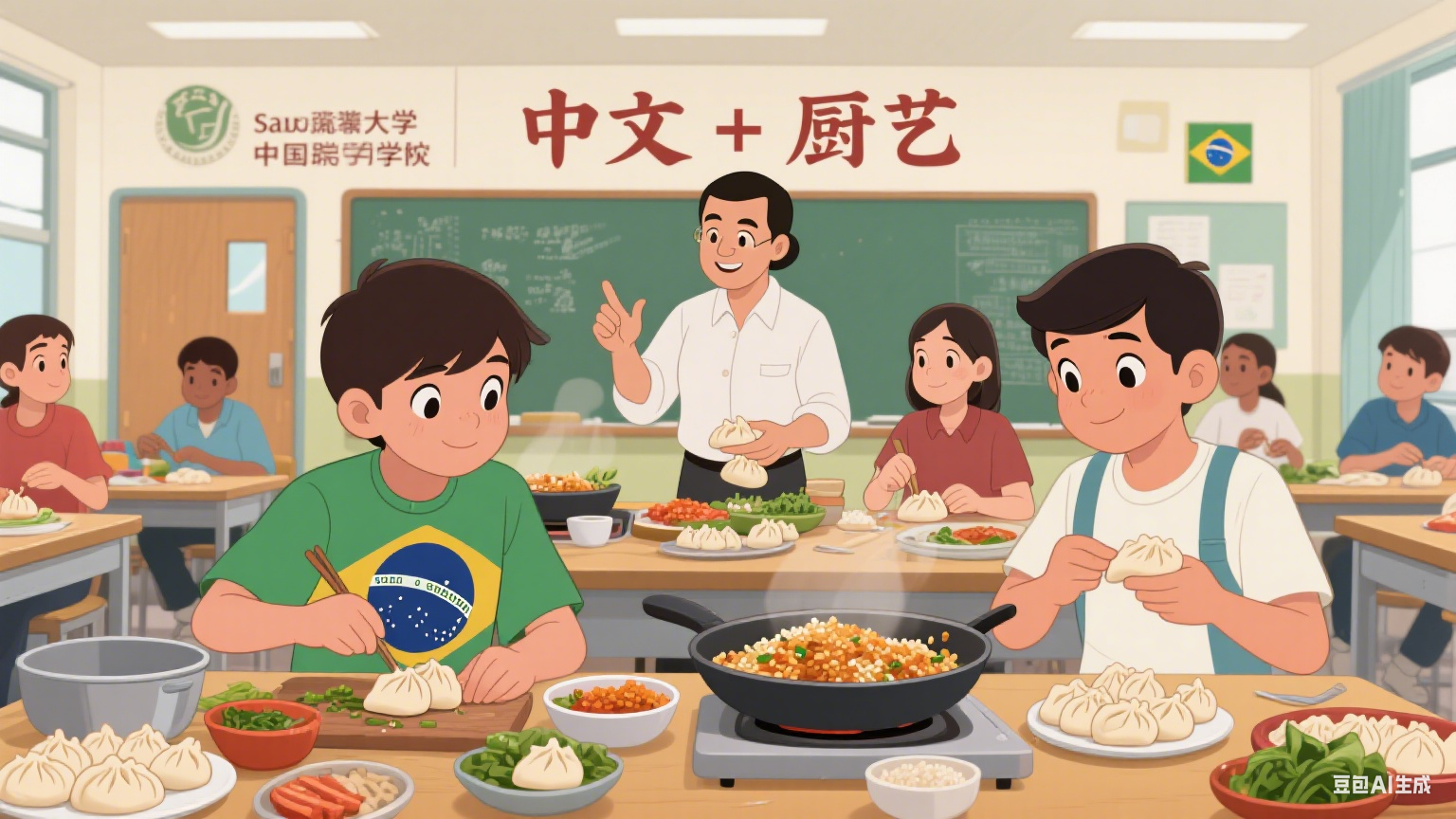 巴西圣保罗大学孔子学院打造中文加厨艺沉浸式课堂 以食促学