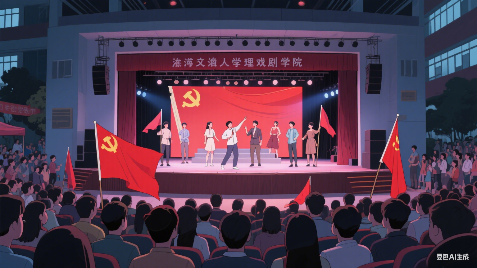 临港文理学院举办 “校园戏剧节” 学生自编自导红色剧目 巡演吸引万人观看