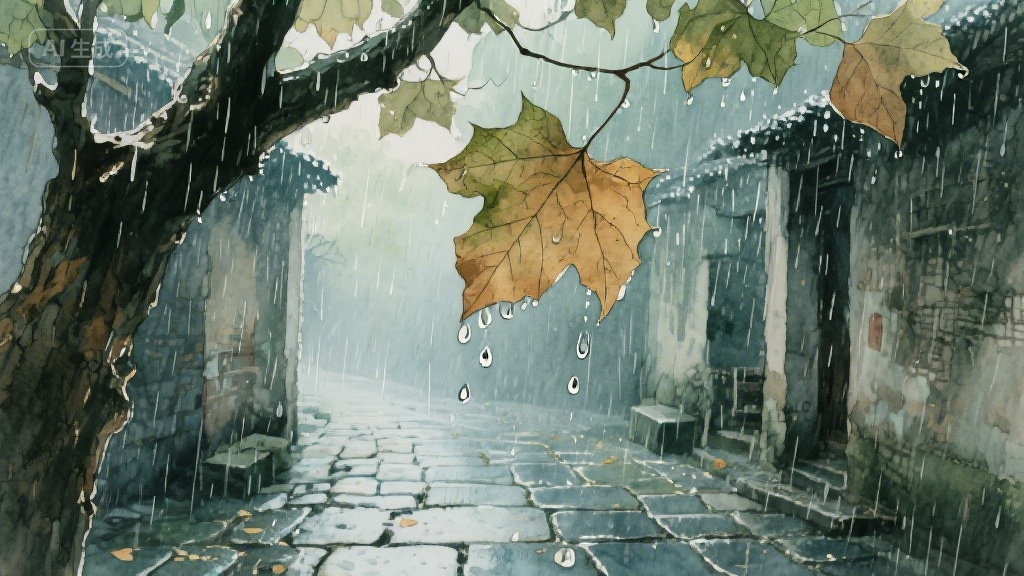 梧桐叶上的时光褶皱