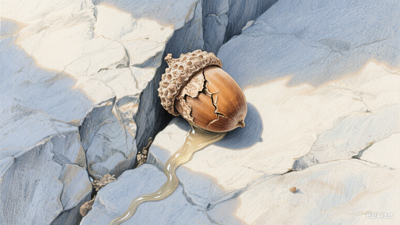 岩隙中的橡树与温室的藤萝