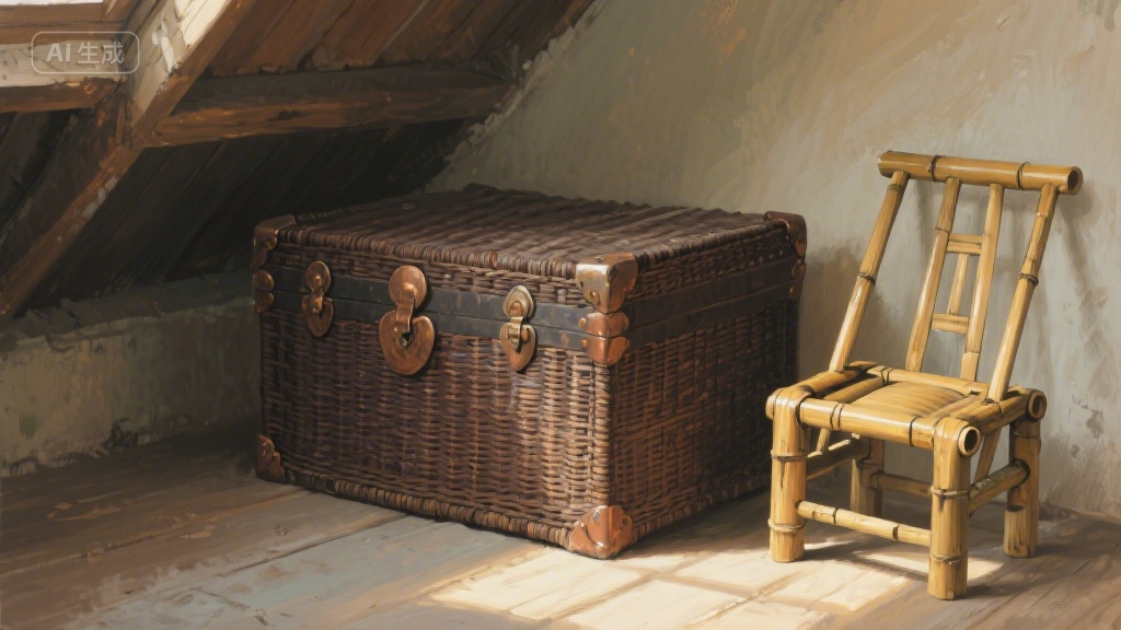 旧藤箱里的时光褶皱