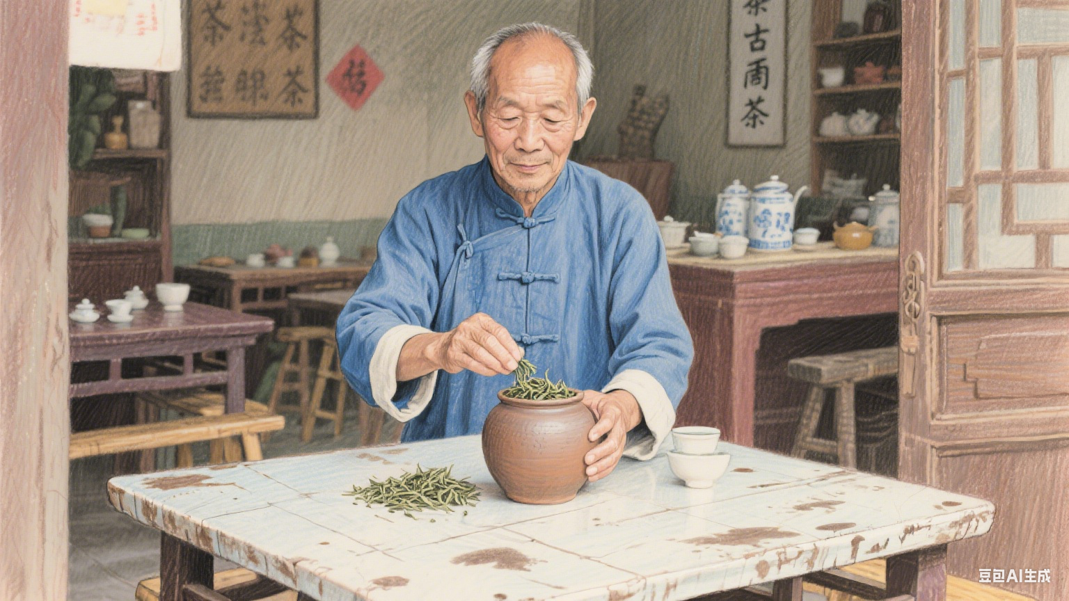 老茶馆里的时光褶皱