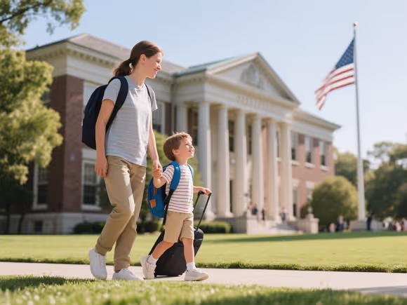 带着孩子怎么去美国留学