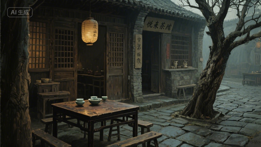 老茶馆里的时光褶皱